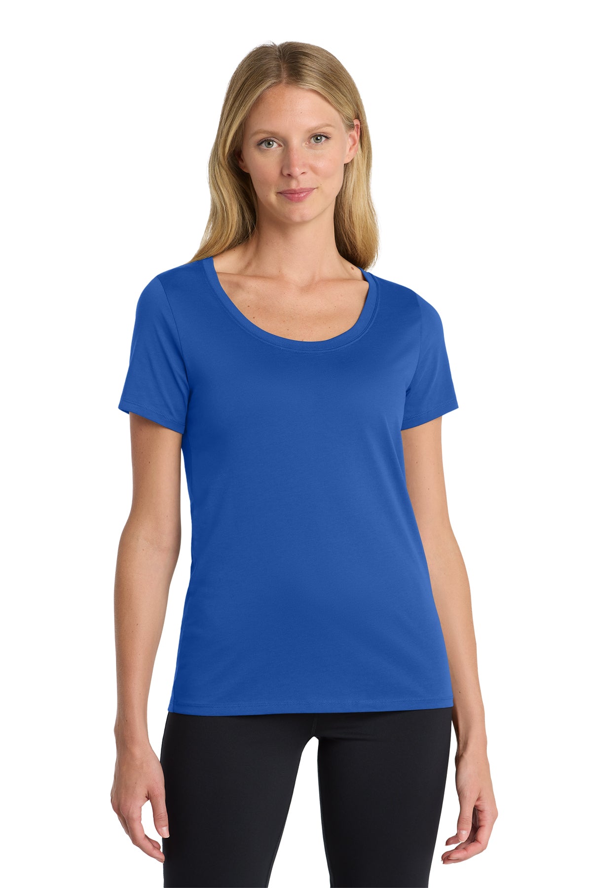 Nike Women Dri-Fit Cotton/Poly Scoop Neck Tee NKBQ5234