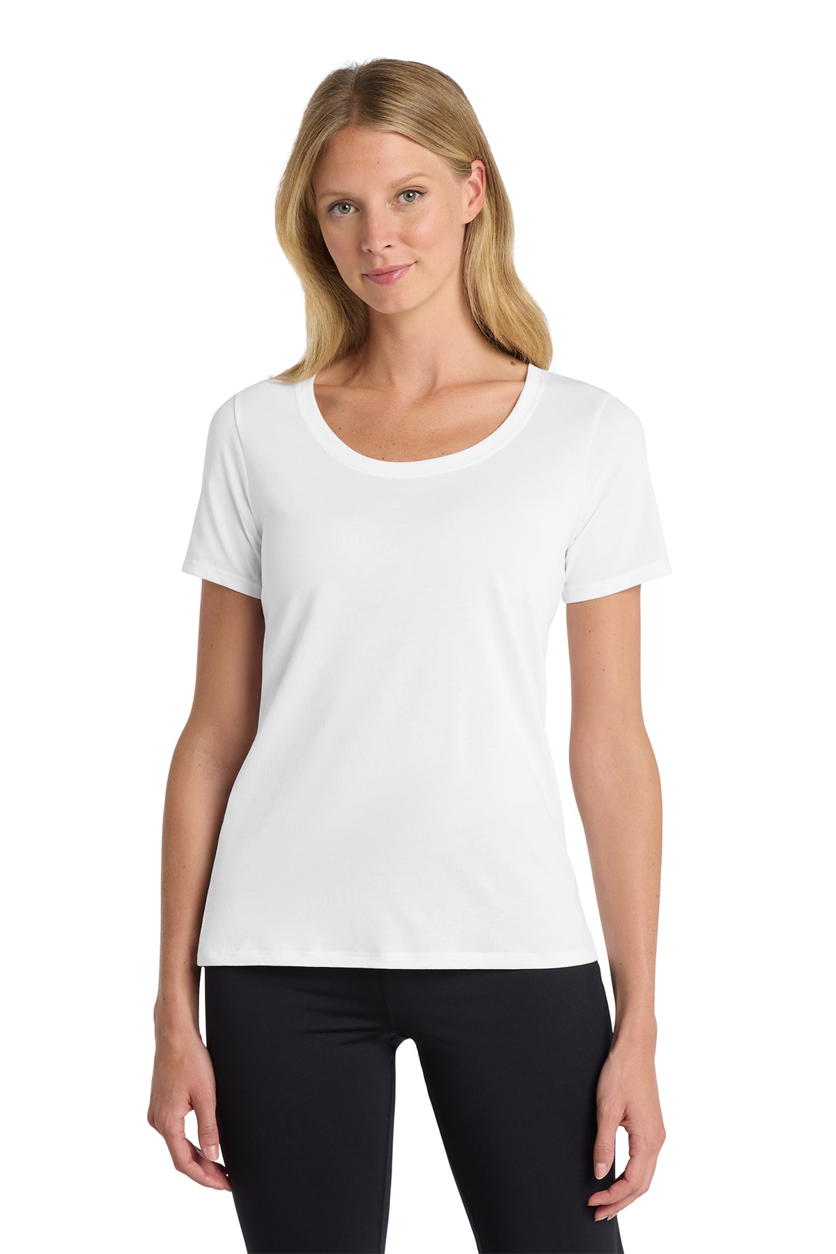 Nike Women Dri-Fit Cotton/Poly Scoop Neck Tee NKBQ5234
