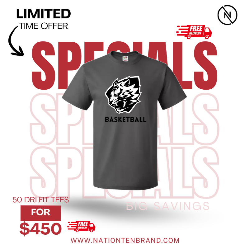 50 Dry-Fit Shirts for $450 + Free Shipping (1 Color Print)